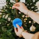 PRETYZOOM Colorful Silk Thread Ball Christmas Ornaments Pendant 1.57 Inch Decorative Balls for Holiday Tree and Party Decorations