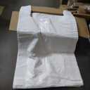 100pcs White Food Grade Plastic Bag with Handle Food Packaging Bag for Supermarket Store Grocery (20*30)