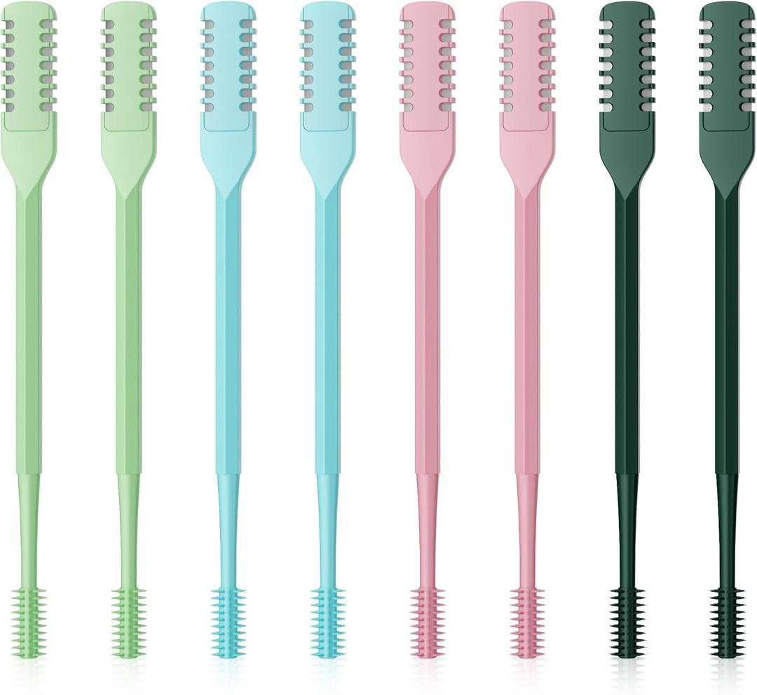 8PCS Nasal Hair Cutter for Women Men, 2026 Upgraded Portable 2-in-1 Nasal Hair Cutter Sticks Double Sided Nose Knife with Soft Cleaning Brush