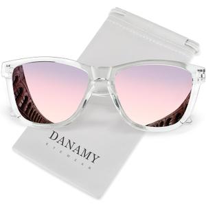 DANAMY Sunglasses Womens Polarized Sunglasses for Women Trendy Designer Mirrored UV400 Protection Sun Glasses