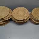 Elcoho 80 Pieces Round Woven Placemats 12 Inch Boho Rattan Placemats