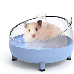 Meow&Woof Hamster Sand Bath Container, Large Sandbox Toilet Gerbil Batheoom, Tiny Chinchilla Dust Bathtub Sand Bath Box for Hamster Cage Accessories 6.5 Inch - Blue