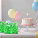 50pcs Pixel Gift Bags, Pixel Birthday Party Favors Bags with Handles Video Game Theme Birthday Party Favors Supplies for Candy Goodie Snack Treat Gift (Green)