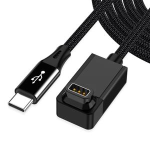 AGVEE 3.3ft Angled Replacement Charger Cable for Coros Smartwatch, 90 Degree Braided Cord for Coros Pace 3/Pace 2/Apex 2 Pro/Apex 2/Apex/Vertix 2/Vertix, Black