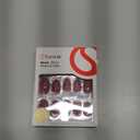 Curvlife Soft Gel Press on Nails Fake Nails with Red Purple rose Design Full Cover False Nails for Women Reusable Nail Kit with Nail Glue Adhesive Tabs Nail File (Short)