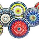 Royal Kraft Vintage Multicolor Printed Ceramic Pull Knobs for Kitchen Cabinet, Door & Drawer, Wardrobe, Cupboard (Set of 10) Sknob007