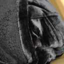 Sherpa Throw Blanket Super Soft Reversible Ultra Luxurious Plush Blanket, 90 x 90 inches, Black/Black, Queen