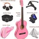 30" Wood Classical Guitar with Case and Accessories for Kids/Girls/Boys/Beginners (Pink)