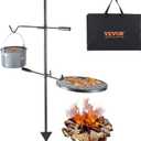 VEVOR Swivel Campfire Grill, Fire Pit Grill Grate over Fire Pits, Heavy Duty Steel Grill Grates, 360 Adjustable Open Fire Outdoor Cooking Equipment, Portable Camp Fire Racks for Camping Outdoor BBQ