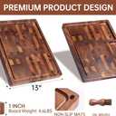 THETCHRY Walnut Wood Cutting Boards for Kitchen, End Grain Chopping Board Double Sided, Large Cutting Board with Handle, Charcuterie Butcher Block for Meal Prep & Serving with Gift Box, 17"13"1"
