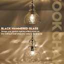 Hammered Glass Pendant Light for Kitchen Island Black Pendant Hanging Light 10inch Large Glass Pendant Lights for Kitchen Sink Dining Room Hallway Entrance, 10in, E26, 10inch,1pack