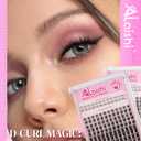 Lash Clusters Kit, DIY Cluster Eyelash Extensions 516mm,144pcs Fluffy D Curl Natural Lashes with Bond and Seal,Remover, TweezersNatural Fake Cat Eye Individual Manga Clusters 1-5-L