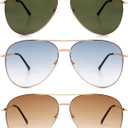 3 Pack Bifocal Reading Sunglasses for Women Men, Aviator Sun Readers Glasses Gradient Lens Shades UV400 +1.75