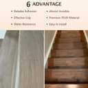 Clear Stair Treads Non Slip 30"x6", 15-Pack Anti Slip Strips for Wooden Steps Indoor, Transparent Adhesive Pre-Cut Stair Step Grips, Safety for Elderly, Children and Dogs