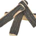 Skyflame 4pcs Fireplace Ceramic Wood Logs Gas Heat Resistant Realistic Artificial Stackable Decoration Logs, All Types Indoor or Outdoor Fireplace and Fire Pit, Clean Burning Accessories