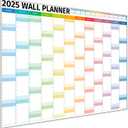 Wall Planner 2024 – Extra Large 36 x 25in Full Year Planner Wall Calendar – 24 School Planner For Teacher, Office, University Essentials – Includes over 100 US Holidays & Observances - Folded Columns Edition