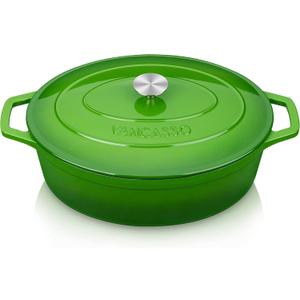 vancasso Enameled Cast Iron Dutch Oven, 9.3 Quart Dutch Oven Pot with Lid, Oval Dutch Oven Cast Iron Pot with Non Stick Enamel Coating for Bread Baking