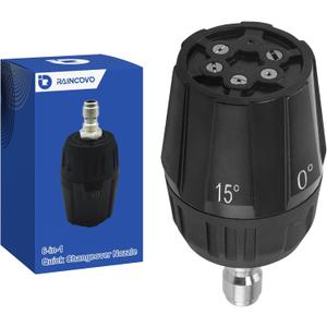 Adjustable Pressure Washer Nozzle 6-in-1, Stainless Steel, Quick-change Over Replacement Nozzle Tip for Power Washer, 4500 PSI, 1/4 Quick Connect