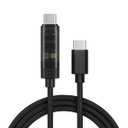 USB C to USB C Cable 60W PD Fast Charging, 4.9ft Nylon Braided Type-C Charger with Built-in IR Remote Voice Control Air Conditioner, Compatible with iPhone 17/16/15, MacBook, iPad, Galaxy S24/S23