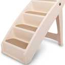 PetSafe CozyUp Folding Dog Stairs, Portable Indoor/Outdoor Pet Steps for Bed, Couch & Car, Tan, 20 Inch