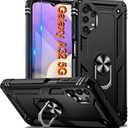 for Samsung Galaxy A32-5G Phoone Case with 2PCS HD Screen Protector, Heavy Duty Shockproof Magnetic Ring Stand [Military Grade] Protective Case for Galaxy A32 5G, Black