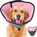 Soft Dog Cone Collar After Surgery: Long Alternative Comfortable Comfy Fabric Recovery Shame Elizabethan Stop Licking Small Medium Large Dogs (Pink, 2XL)