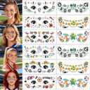 12Sheets Soccer Face Temporary Tattoos Sport Theme Tattoos for Europa World Cup Football Party Decoration Tattoos Stickers for Girls Boys Makeup Decals