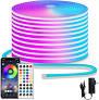 RGB LED neon Rope Lights LED neon Strip Lights with Remote Control/APP Waterproof Flexible Neon LED Strip Lights,Led Lights for Bedroom Room Outdoors Décor