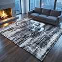 Merelax 5x7 Black White Living Room Area Rug, Large Washable Rugs for Bedroom Dining Room, Soft Boho Abstract Area Rugs, Modern Non Slip Low Pile Carpet for Office Study Kids Room