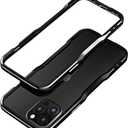 HENGHUI Bumper Case Compatible with iPhone 14 Pro Aluminum Bumpers Metal Frame Bumper Cover Shock Absorbent Slim Cool Design (Black)