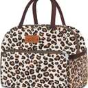 Coobiiya Lunch Bag box for Women, Small Cute Leakproof Lunch Pail Large Capacity Reusable Insulated Cooler Lunch Container for Work/ Office/ Picnic/ Beach - Leopard