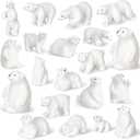 Macarrie 20 Pieces Polar Bear Animal Toy Figurines Set Includes Baby Bears 3D Model Educational Toys Cake Toppers Christmas Birthday Gift for Boys and Girls Craft Home Decoration