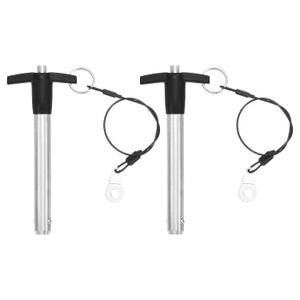 uxcell 2 Pcs T Handle Quick Release Pin, 12.7x70mm/1/2" x 2.76"(Dia. x L) 304 Stainless Steel Push-Button Quick Release Pin with Lanyard Cable for Audio Bimini Top Marine Hardware, Silver