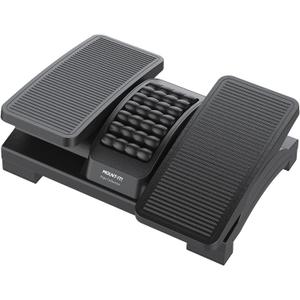 Mount-It! Ergonomic Footrest, Tilt Adjustable Individual Platforms, Height Adjustable Foot Rest with Massage Surface, Under Desk Foot Stool for Office, Leg Support and Improved Posture, Black