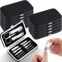 12 Sets Manicure Set Bulk Nail Clippers Pedicure Kit for Men, Nail Grooming Pedicure Kit with Case Travel 8 in 1 Stainless Steel Professional Nail Care Tools Set