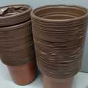 100 Packs 8" Plant Nursery Pots Plastic Seedling Starter pot Flower Planter Container Seed Grow Pot with Drainage Hole for Indoor Outdoor Garden Suitable for Succulent Seedling Cutting Transplanting