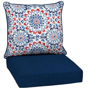 Arden Outdoor Deep Seat Cushion Set (1-Pack), 24 in x 24 in, Weather-Proof, Rain-Proof, Fade Resistant Patio Cushion for Chair, Sofa, and Couch Clark Blue