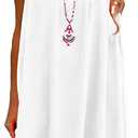 Women's Chiffon Summer Casual Sundress Spaghetti Strap Tank Beach Dresses Bathing Suit Coverup (White), XS