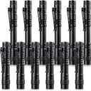 Honoson 12 Pieces Mini LED Pen Flashlight Bulk Small Pocket Flashlight 3.5 Inch, 5.24 Inch Aluminum Handheld Penlight with Clip for Inspection Camping Emergency Diary Lighting