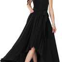 KOH KOH Womens 2026 One Shoulder Cocktail Bridesmaid Wedding Guest Maxi Dress (Black, XL)