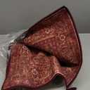 Keen Home Design 2x3 Rug - Machine Washable Entry Rug with Non-Slip Backing, Ideal for Enteryway, Kitchen, Bathroom, Laundry Room - Vintage, Easy Clean, Durable, Low Pile Rug - (2' x 3') (Red/Brown)