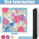 Drydiet Mahjong Mat with Carrying Bag 31.5" x 31.5" Non-Slip Noise Reduction Peacock Flowers Table Mat American Mahjong Table Item for Poker Board Dominoes Card Game Night Supplies Gift