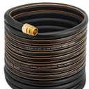 Giraffe Tools Garden Hose 5/8" Custom Length, No Kink, Flexible, Leakproof Water Hose, 600 Burst PSI, 75ft Male Female Fittings,Black Orange