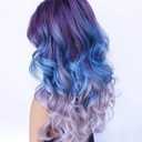 Long Blue Purple Wigs for Women Multi Color Mermaid Wig Long Wavy Middle Part Wig Colorful Wigs for Cosplay Party