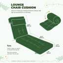 2 Pack 76 x 22 x 4.7" Waterproof Chaise Lounge Chair Cushion Outdoor Green