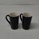 20 OZ Simple Pure Black Mug (Set of 2) Plain Large Tall Black Ceramic Milk Tea Coffee Mug with Handle as A Gift for Dad Mom Friends, 2pcs