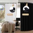 Aluminum Ceiling Curtain Track Set with Hooks Ceiling Mount and Wall Mount Room Divider Sliding Curtain Tracks Rods Flexible Heavy Duty Curtain Rail Hook Sets, Black, 24FT