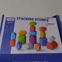 Lucky Doug 50 PCS Extra-Large Stacking Rocks Toys for Age 1-3 2-4, Safe Montessori Stacking Building Blocks Stones Toddlers Toy for 1 2 3 4 Year Old Boy Girl, Sensory Toys Gifts for Kids Age 1-2 2-4