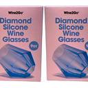 Wine2Go Diamond Silicone Wine Glasses 9oz