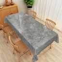 Grey Rectangle Tablecloth 52x70 Inch Mid Century Modern Gray Marble Fabric Table Cloth Polyester Wrinkle and Oil Resistance Reusable Table Cover for Cottage Kitchen Dining Room Party Decor